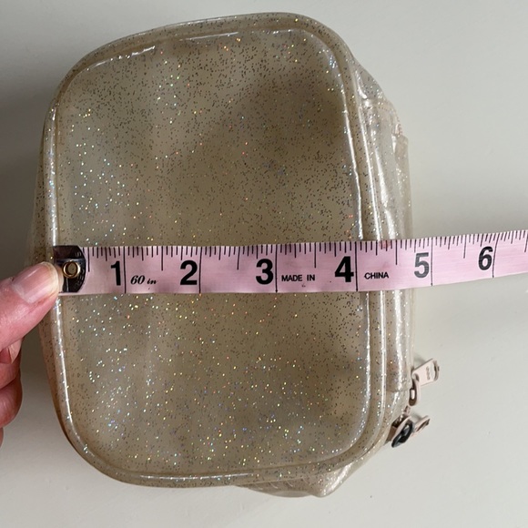 Vintage 80s Clear Glitter PVC Makeup Case - Picture 13 of 14